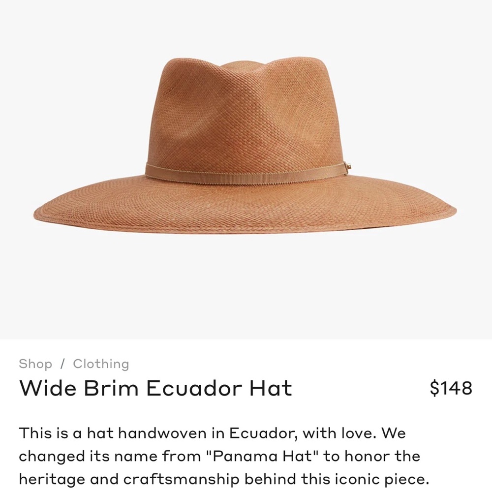 Cuyana Wide Brim Ecuador Straw Hat in Honey